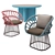 Kettal Cala Dining Chair & Table Set 3D model small image 1