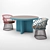 Kettal Cala Dining Chair & Table Set 3D model small image 2