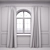 Arched Window Curtains: Elegant and Perfect Fit 3D model small image 2