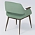 Elegant Walnut Suede Armchair 3D model small image 2