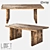 Rustic Wood Loft Table 3D model small image 1