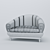 Cozy B&B Single Sofa: Real Scale, Corona Render 3D model small image 9