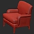 Elegant Rosewater Armchair: 3D Model 3D model small image 4