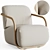 Sleek Bentwood Armchair 3D model small image 1