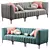 Comfortable Pottery Barn Avalon Sectional Sofa 3D model small image 1