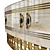 Elegant Elliptical Wood and Gold Console 3D model small image 4