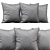 Luxury Velvet Pillows - Gold & Faux Leather 3D model small image 2