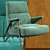 Elegant Ibex Armchair: PBR-Ready Design 3D model small image 3