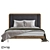 Elegant Canaletta Walnut Bed 3D model small image 2