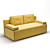 Sao Paulo Velvet Yellow Sofa 3D model small image 1