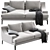 Elegant Megara 2-Seater Sofa 3D model small image 1