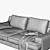 Elegant Megara 2-Seater Sofa 3D model small image 3