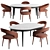 Modern Link Dining Set 3D model small image 1