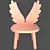 "Angel Wings" Kids Chair with Table 3D model small image 2