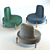 Jade Wood Fabric Sofa: Sleek Contemporary Design 3D model small image 1