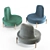 Jade Wood Fabric Sofa: Sleek Contemporary Design 3D model small image 5