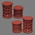 Exotic African Bamileke and Bracelet Stools 3D model small image 4