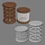 Exotic African Bamileke and Bracelet Stools 3D model small image 5