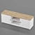 Contemporary White Oak TV Bench 3D model small image 2