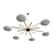 Italian Brass Starburst Chandelier 3D model small image 3