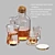 Vintage Whiskey Set with Glass Decanter 3D model small image 3