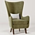 Elegant Wing Back Chair 3D model small image 4