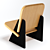 Sleek Black Oak Dolmena Chair 3D model small image 2