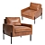 Luxury Gunnison Leather Chair 3D model small image 1