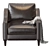 Elegant Leather Paidge Chair 3D model small image 2