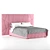 Pink Vincent Bed with Lift Mechanism 3D model small image 1