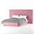 Pink Vincent Bed with Lift Mechanism 3D model small image 2