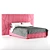 Pink Vincent Bed with Lift Mechanism 3D model small image 5