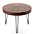 T05L Oak Cutting Circle: Stylish Table with Black Resin and Metal Legs 3D model small image 1