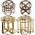 Elegant Ella Clear Glass & Gold Chrome Nest Tables 3D model small image 1