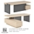 Elegant Executive Desk Set 3D model small image 2