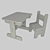 Littlyman Kids Table & Chair 3D model small image 4