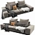 Sleek Minotti Lawrence 2 Seater 3D model small image 2