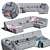 Modular Corner Sofa San Diego - 4 Colors Available 3D model small image 3