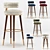 Elegant Upholstered Betsy Bar Chair 3D model small image 1