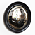 Elegant Black & Gold Convex Mirror 3D model small image 2