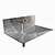 Elegant Wall Mount Stainless Steel Sink 3D model small image 2