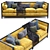 Natural Wood Banded Sofa 3D model small image 4