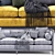 Natural Wood Banded Sofa 3D model small image 5