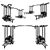 Black Cable Gym Fitness Set 3D model small image 2