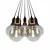 Loft Style 7-Light Edison LED Ceiling Lamp 3D model small image 4