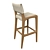 Sollos Anna Wood and Fabric Bar Stool 3D model small image 3