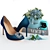 Blue Luxury Set: Manolo Pumps, Tiffany Ring, Vogue Book 3D model small image 1