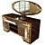 Classic Carved Mirrored Dresser 3D model small image 2