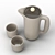 Muuto Push Coffee Maker & Mugs: Sleek and Stylish Coffee Brewing Set 3D model small image 2