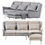 Carlo Mid-Century Chaise Sectional: Timeless Style 3D model small image 4